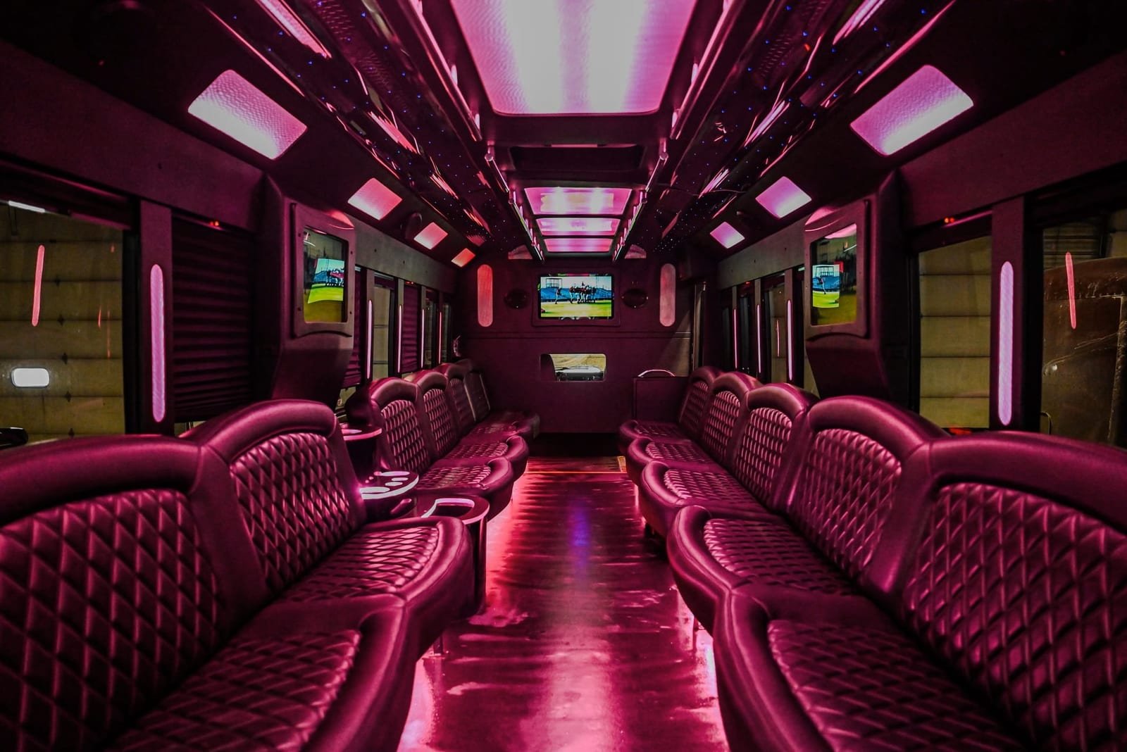 Minibus decorated for a prom night pickup